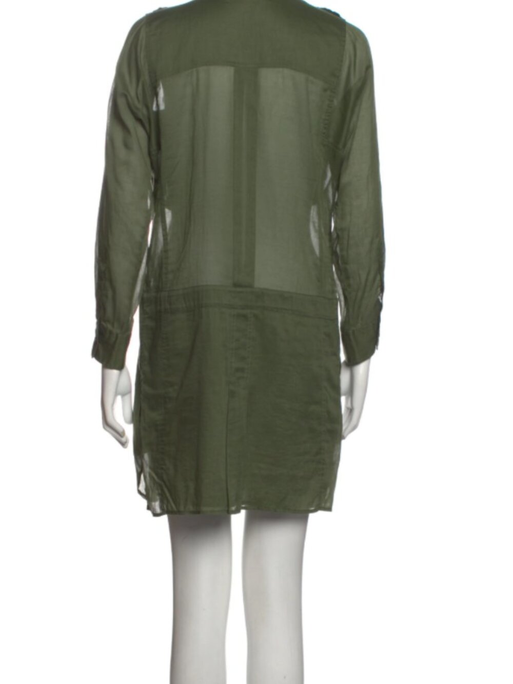 Rare Vintage Isabel Marant Green Military Cowl Dress Size XS / 4 - Picture 3 of 3
